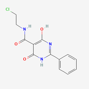 molecular formula C13H12ClN3O3 B1188406 N-(2-chloroethyl)-4,6-dihydroxy-2-phenyl-5-pyrimidinecarboxamide 