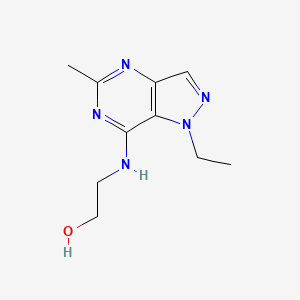 2-({1-ethyl-5-methyl-1H-pyrazolo[4,3-d]pyrimidin-7-yl}amino)ethan-1-ol