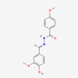 molecular formula C16H16N2O4 B1188407 N'-(4-hydroxy-3-methoxybenzylidene)-4-methoxybenzohydrazide 
