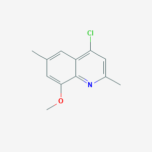 molecular formula C12H12ClNO B11884106 4-Chloro-8-methoxy-2,6-dimethylquinoline 