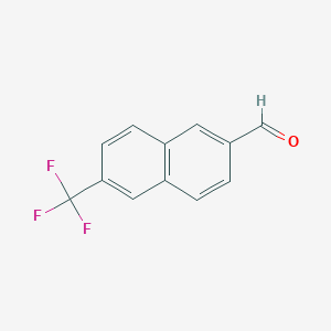 molecular formula C12H7F3O B11884137 2-(Trifluoromethyl)naphthalene-6-carboxaldehyde 