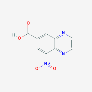 molecular formula C9H5N3O4 B11884139 8-Nitroquinoxaline-6-carboxylic acid 