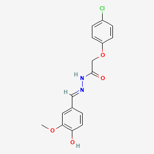 molecular formula C16H15ClN2O4 B1188416 2-(4-chlorophenoxy)-N'-(4-hydroxy-3-methoxybenzylidene)acetohydrazide 