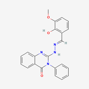 molecular formula C22H18N4O3 B1188425 2-Hydroxy-3-methoxybenzaldehyde (4-oxo-3-phenyl-3,4-dihydro-2-quinazolinyl)hydrazone 