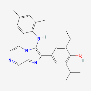 4-[3-(2,4-Dimethylanilino)imidazo[1,2-a]pyrazin-2-yl]-2,6-diisopropylphenol