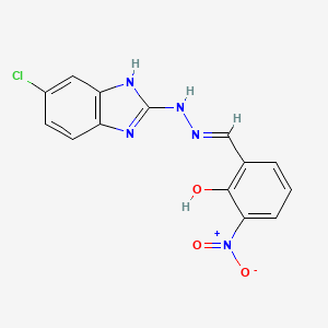 molecular formula C14H10ClN5O3 B1188433 2-hydroxy-3-nitrobenzaldehyde (5-chloro-1H-benzimidazol-2-yl)hydrazone 