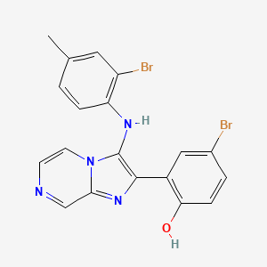 4-Bromo-2-[3-(2-bromo-4-methylanilino)imidazo[1,2-a]pyrazin-2-yl]phenol