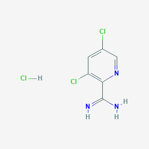 molecular formula C6H6Cl3N3 B11884372 3,5-Dichloropicolinimidamide hydrochloride CAS No. 1245806-97-6