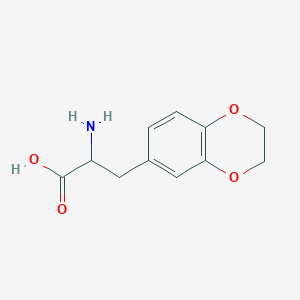 molecular formula C11H13NO4 B11884381 2-Amino-3-(2,3-dihydrobenzo[b][1,4]dioxin-6-yl)propanoic acid 