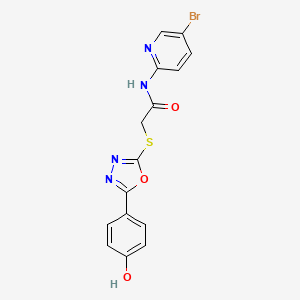 N-(5-bromo-2-pyridinyl)-2-{[5-(4-hydroxyphenyl)-1,3,4-oxadiazol-2-yl]sulfanyl}acetamide