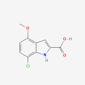 molecular formula C10H8ClNO3 B11884434 7-chloro-4-methoxy-1H-indole-2-carboxylic Acid 