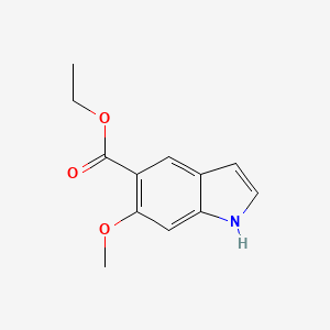 molecular formula C12H13NO3 B11884459 ethyl 6-methoxy-1H-indole-5-carboxylate 