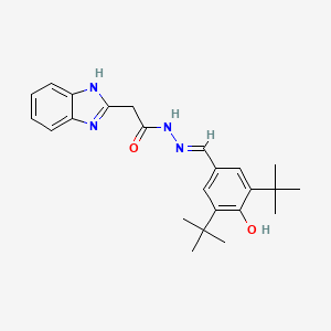 molecular formula C24H30N4O2 B1188446 2-(1H-benzimidazol-2-yl)-N'-(3,5-ditert-butyl-4-hydroxybenzylidene)acetohydrazide 