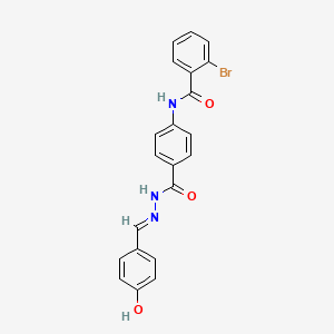 2-bromo-N-(4-{[2-(4-hydroxybenzylidene)hydrazino]carbonyl}phenyl)benzamide