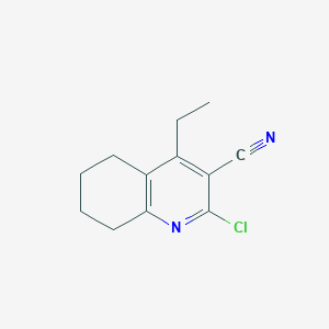 molecular formula C12H13ClN2 B11884498 2-Chloro-4-ethyl-5,6,7,8-tetrahydroquinoline-3-carbonitrile 