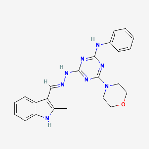 molecular formula C23H24N8O B1188450 2-methyl-1H-indole-3-carbaldehyde [4-anilino-6-(4-morpholinyl)-1,3,5-triazin-2-yl]hydrazone 