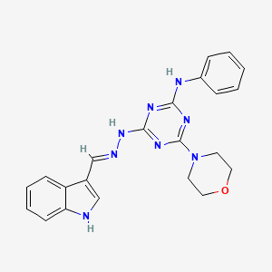 1H-indole-3-carbaldehyde [4-anilino-6-(4-morpholinyl)-1,3,5-triazin-2-yl]hydrazone