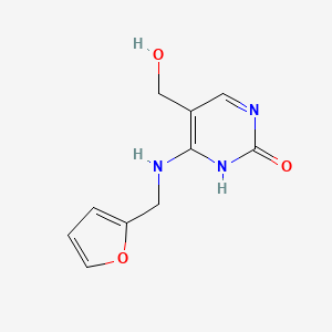 molecular formula C10H11N3O3 B11884588 4-((furan-2-ylmethyl)amino)-5-(hydroxymethyl)pyrimidin-2(1H)-one 