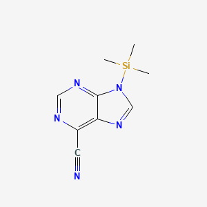 molecular formula C9H11N5Si B11884603 9-(Trimethylsilyl)-9H-purine-6-carbonitrile CAS No. 116168-75-3