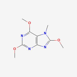 molecular formula C9H12N4O3 B11884683 2,6,8-Trimethoxy-7-methyl-7H-purine 