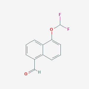 molecular formula C12H8F2O2 B11884732 1-(Difluoromethoxy)naphthalene-5-carboxaldehyde 