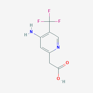 molecular formula C8H7F3N2O2 B11884771 2-[4-Amino-5-(trifluoromethyl)pyridin-2-yl]acetic acid 