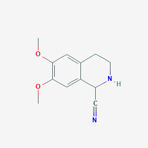 molecular formula C12H14N2O2 B11884850 6,7-Dimethoxy-1,2,3,4-tetrahydroisoquinoline-1-carbonitrile CAS No. 1210-57-7