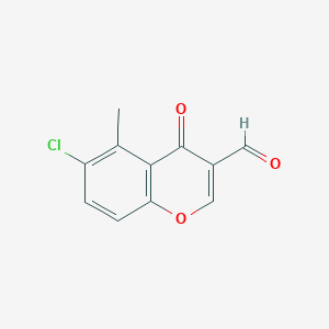 molecular formula C11H7ClO3 B11884914 6-Chloro-5-methyl-4-oxo-4H-1-benzopyran-3-carbaldehyde CAS No. 112059-06-0