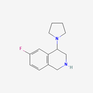 molecular formula C13H17FN2 B11884921 6-Fluoro-4-(pyrrolidin-1-yl)-1,2,3,4-tetrahydroisoquinoline 