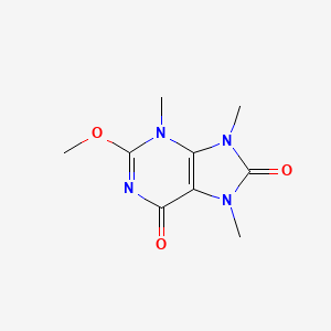 molecular formula C9H12N4O3 B11885026 2-Methoxy-3,7,9-trimethyl-3H-purine-6,8(7H,9H)-dione 