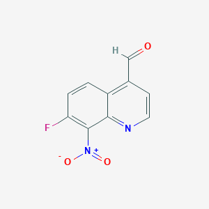 molecular formula C10H5FN2O3 B11885102 7-Fluoro-8-nitroquinoline-4-carbaldehyde CAS No. 1420793-90-3