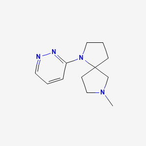 molecular formula C12H18N4 B11885124 1,7-Diazaspiro[4.4]nonane, 7-methyl-1-(3-pyridazinyl)- CAS No. 646056-43-1