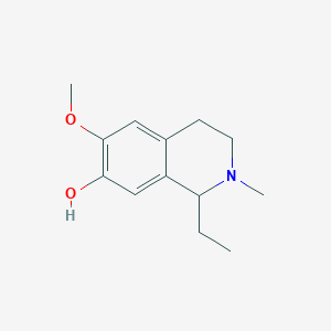 molecular formula C13H19NO2 B11885131 1-Ethyl-6-methoxy-2-methyl-1,2,3,4-tetrahydroisoquinolin-7-ol 