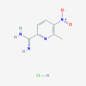 molecular formula C7H9ClN4O2 B11885187 6-Methyl-5-nitropicolinimidamide hydrochloride CAS No. 1179362-26-5