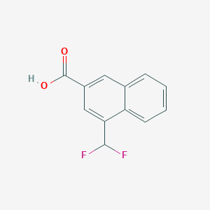 molecular formula C12H8F2O2 B11885200 1-(Difluoromethyl)naphthalene-3-carboxylic acid 