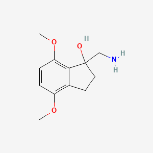 molecular formula C12H17NO3 B11885219 1-(Aminomethyl)-4,7-dimethoxy-2,3-dihydro-1H-inden-1-ol 