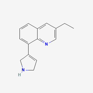 molecular formula C15H16N2 B11885220 8-(2,5-dihydro-1H-pyrrol-3-yl)-3-ethylquinoline 