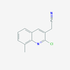 molecular formula C12H9ClN2 B11885250 2-(2-Chloro-8-methylquinolin-3-yl)acetonitrile 