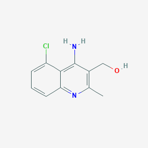 molecular formula C11H11ClN2O B11885292 (4-Amino-5-chloro-2-methylquinolin-3-yl)methanol 