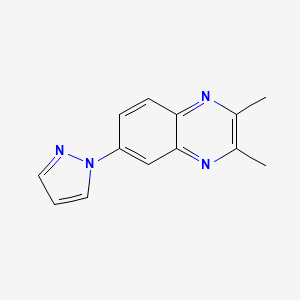 molecular formula C13H12N4 B11885304 2,3-Dimethyl-6-(1H-pyrazol-1-yl)quinoxaline 