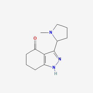 molecular formula C12H17N3O B11885327 3-(1-Methylpyrrolidin-2-yl)-6,7-dihydro-1H-indazol-4(5H)-one 