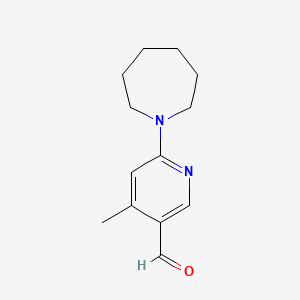 molecular formula C13H18N2O B11885374 6-(Azepan-1-yl)-4-methylnicotinaldehyde 