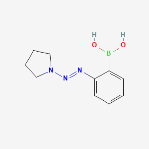 molecular formula C10H14BN3O2 B11885382 Boronic acid, [2-(1-pyrrolidinylazo)phenyl]- CAS No. 869670-79-1