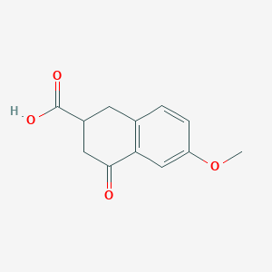 molecular formula C12H12O4 B11885586 6-Methoxy-4-oxo-1,2,3,4-tetrahydronaphthalene-2-carboxylic acid CAS No. 55020-51-4