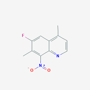 molecular formula C11H9FN2O2 B11885607 6-Fluoro-4,7-dimethyl-8-nitroquinoline 