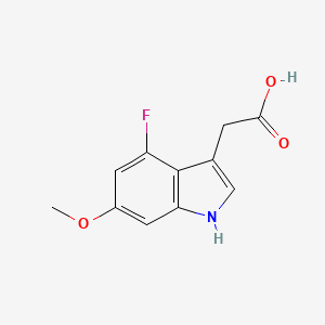 molecular formula C11H10FNO3 B11885609 4-Fluoro-6-methoxyindole-3-acetic acid 