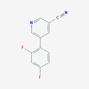 molecular formula C12H6F2N2 B11885630 5-(2,4-Difluorophenyl)nicotinonitrile CAS No. 1346691-68-6