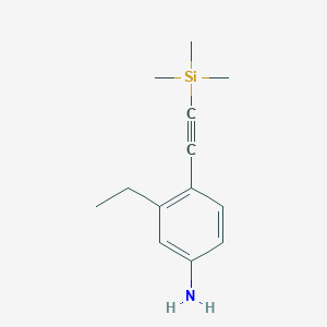 molecular formula C13H19NSi B11885655 3-Ethyl-4-[(trimethylsilyl)ethynyl]aniline CAS No. 546112-58-7