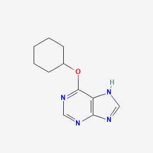 molecular formula C11H14N4O B11885703 6-(Cyclohexyloxy)-7H-purine CAS No. 120503-68-6