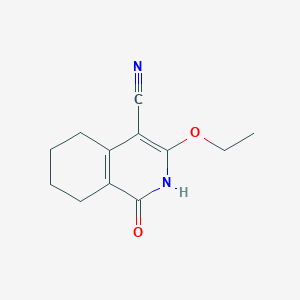 molecular formula C12H14N2O2 B11885709 3-Ethoxy-1-oxo-1,2,5,6,7,8-hexahydroisoquinoline-4-carbonitrile CAS No. 56154-47-3